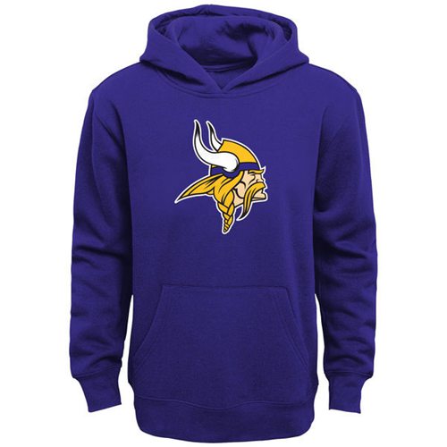 Minnesota Vikings Team Logo Pullover Hoodie Purple - Click Image to Close